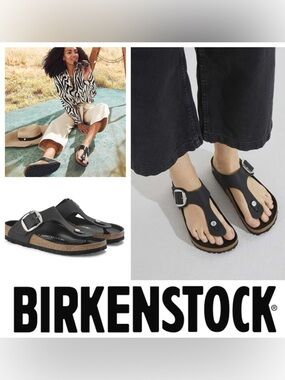 NWT/NWOB Birkenstock Gizeh Oiled Leather Big Buckle Thong Sandals